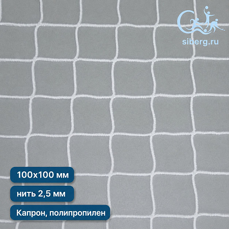 Сетка квадратная страховочная ячейка 100х100 мм нить 2,5 мм (полипропилен, капрон)